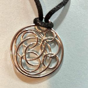 Silver Knotted Pendant rope necklace